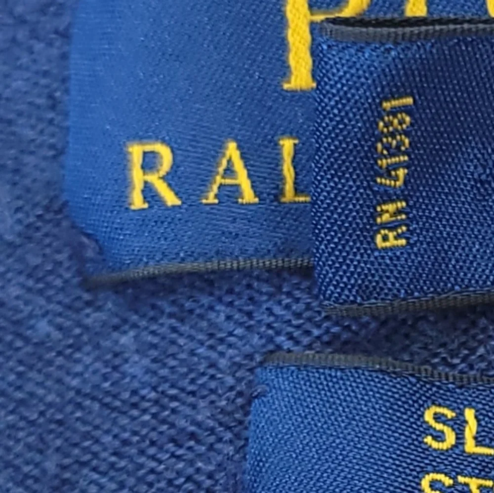 Ralph Lauren POLO Sweater Italian Yarn Men's MEDIUM M Blue Knit V-NECK